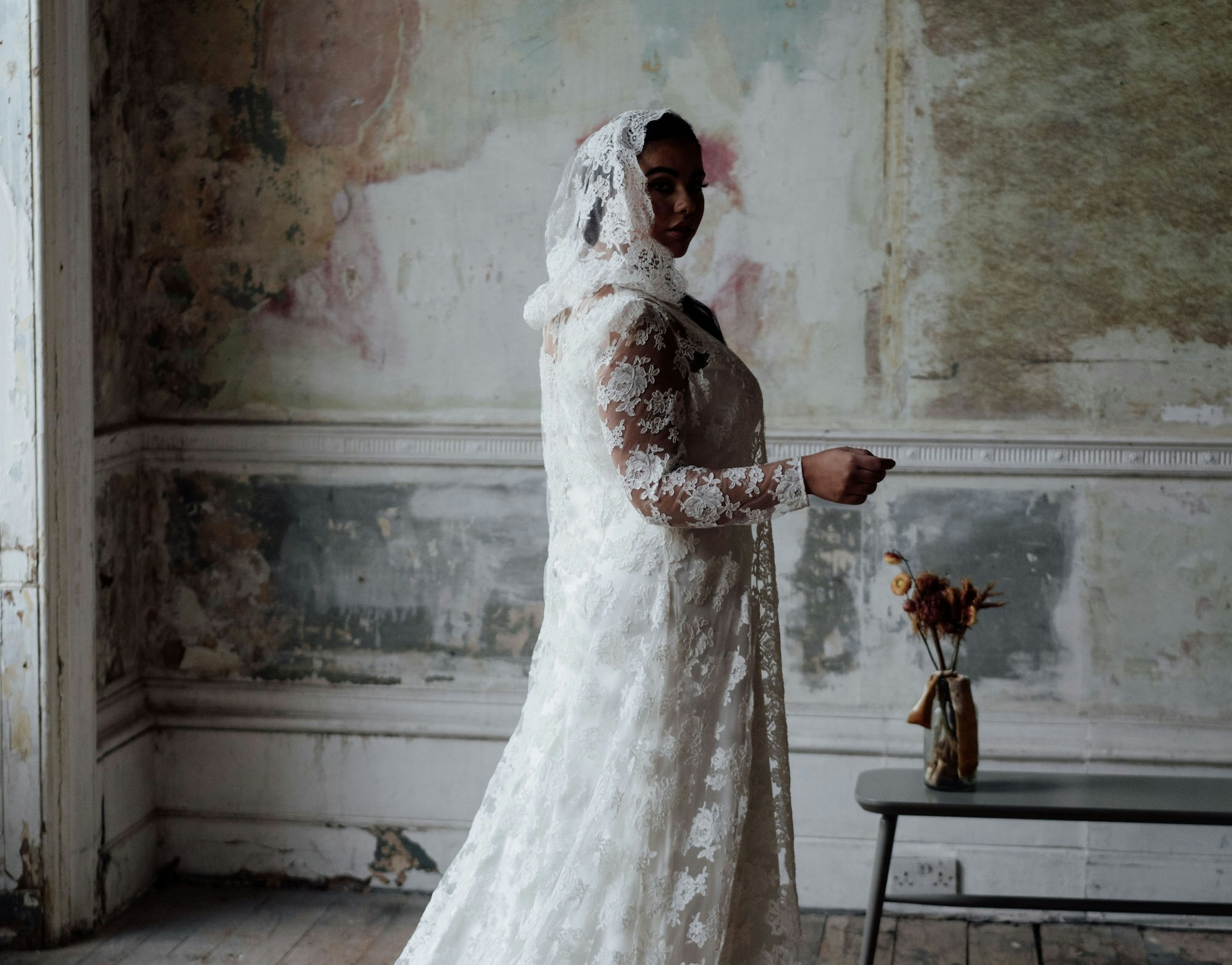 Modern Lace Wedding Dress - Andrea Hawkes